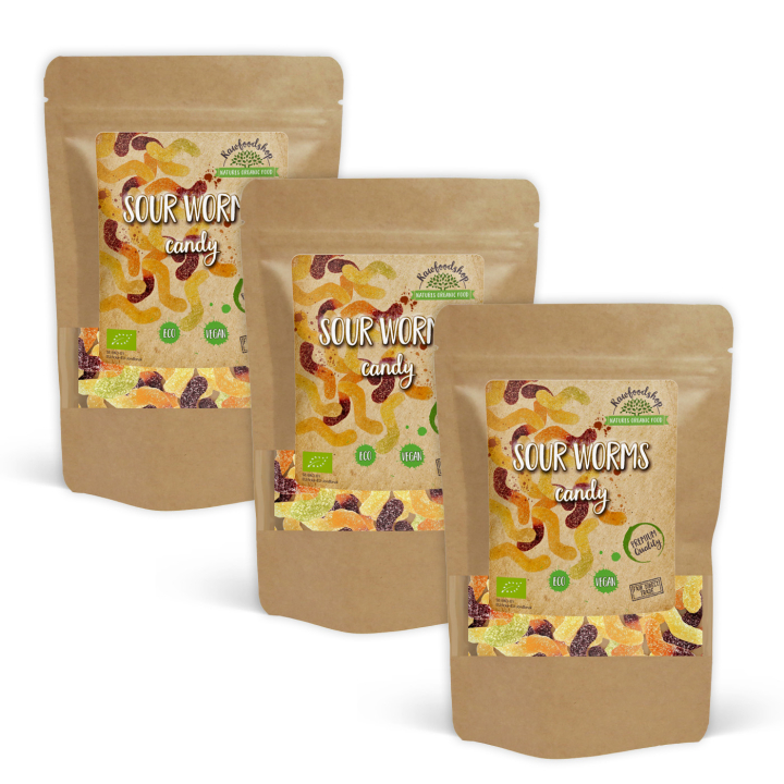 Kirpeät Madot Karkkia LUOMU 100g x 3 pakettia ryhmässä Raaka-aineet / Karkkia & Suklaata / Makeiset @ Rawfoodshop Scandinavia AB (VERS4100-SET3)
