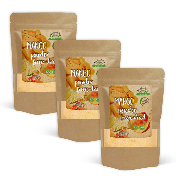 Mangojauhe Pakastekuivattu 125g x 3 pakettia ryhmässä Raaka-aineet / Hedelmät & Marjat / Mango @ Rawfoodshop Scandinavia AB (VILDMP01-SET3)