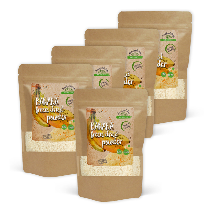 Banaanijauhe Pakastekuivattu 125g x 5 pakettia ryhmässä Raaka-aineet / Hedelmät & Marjat / Banaani @ Rawfoodshop Scandinavia AB (VILDPULFBAN-SET5)
