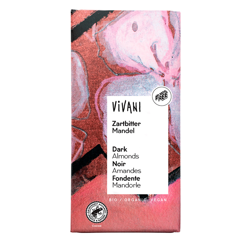 Vivani Tumma Suklaa/Manteli LUOMU 100g ryhmässä Raaka-aineet / Karkkia & Suklaata / Suklaapatukat @ Rawfoodshop Scandinavia AB (VIV9659029071)