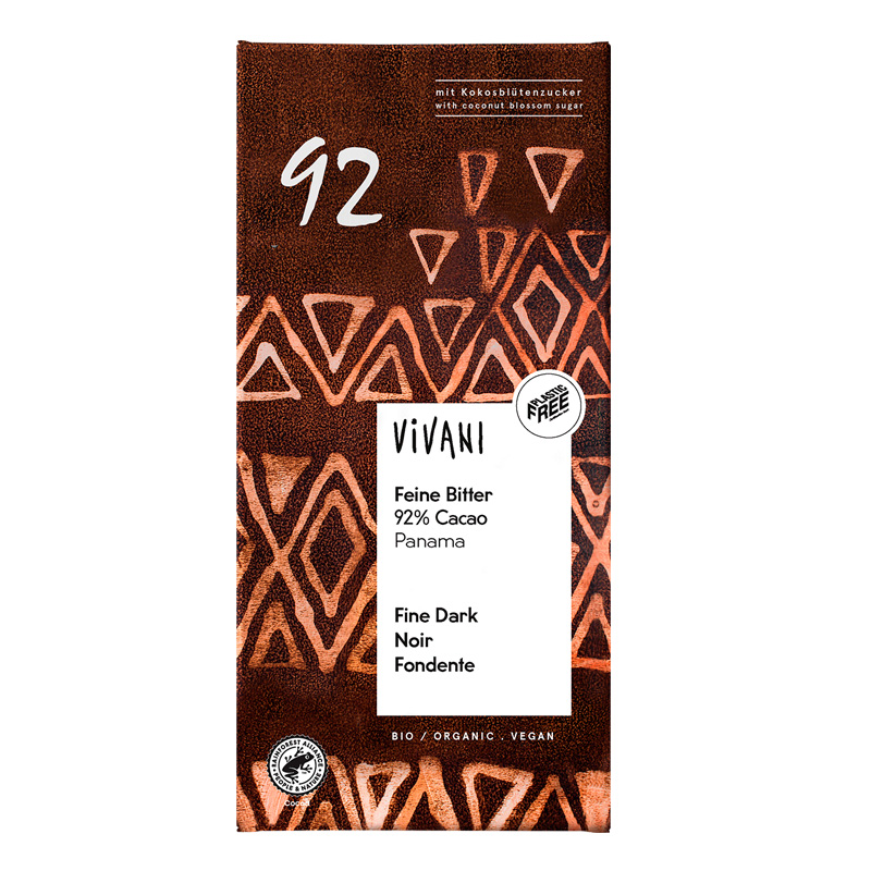 Vivani Suklaa 92% LUOMU 80g ryhmässä Raaka-aineet / Karkkia & Suklaata / Suklaapatukat @ Rawfoodshop Scandinavia AB (VIV9856709871)