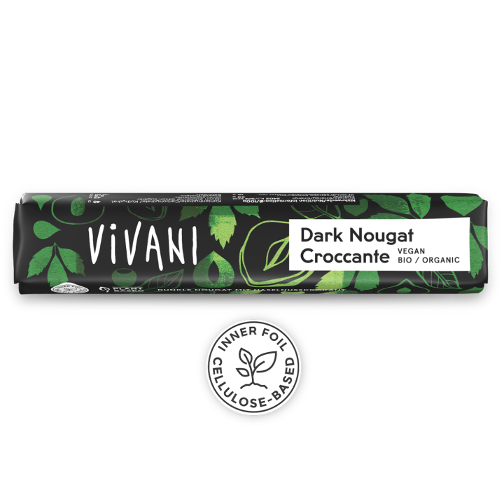 Vivani Tumma Nougat-krokantti LUOMU 35g ryhmässä Raaka-aineet / Karkkia & Suklaata / Suklaapatukat @ Rawfoodshop Scandinavia AB (VIVA875786478)