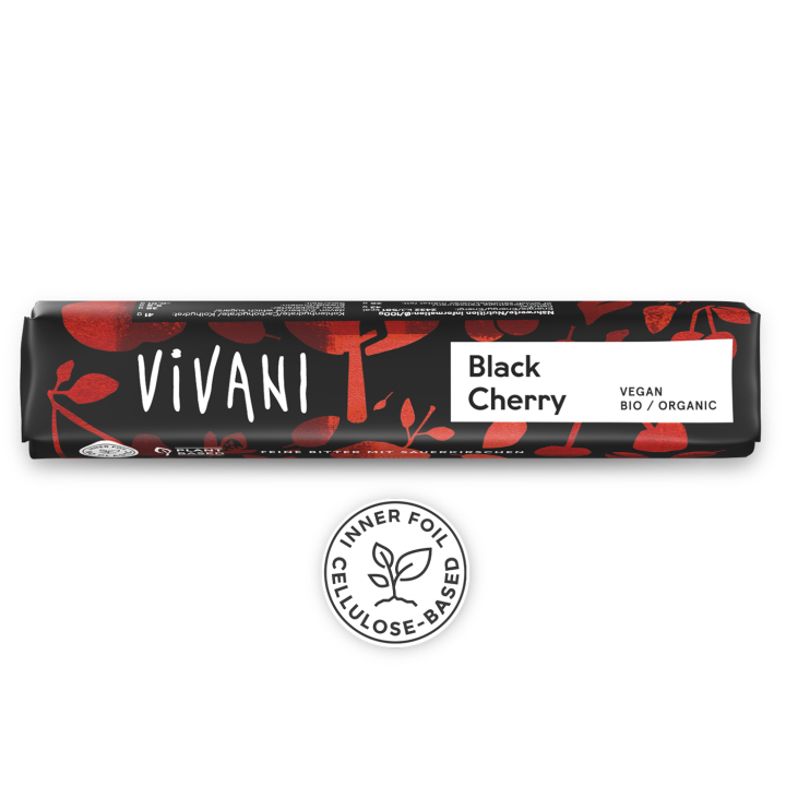 Vivani Musta Kirsikka LUOMU 35g ryhmässä Raaka-aineet / Karkkia & Suklaata / Suklaapatukat @ Rawfoodshop Scandinavia AB (VIVANI446535)