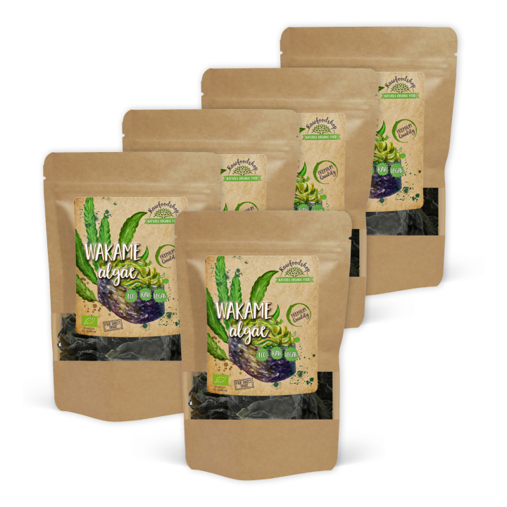 Wakame-levät LUOMU 125g x 5 pakker ryhmässä Raaka-aineet / Terveysruoka / Levät & Merilevät @ Rawfoodshop Scandinavia AB (WAKAME01-SET5)