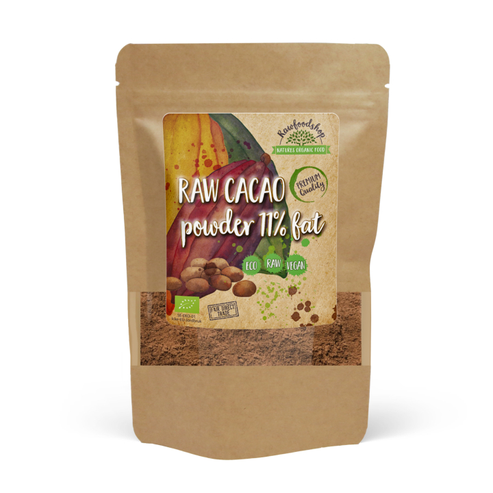 Raakakaakaojauhe 11% LUOMU 500g ryhmässä Raaka-aineet / Leipominen / Kaakaotuotteet @ Rawfoodshop Scandinavia AB (ZFN0264-5)