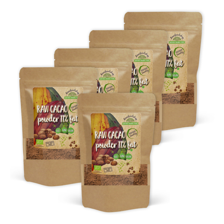 Kaakaojauhe 11% RAW LUOMU 500g x 5 pakettia ryhmässä Raaka-aineet / Leipominen / Kaakaotuotteet @ Rawfoodshop Scandinavia AB (ZFN02645-SET5)