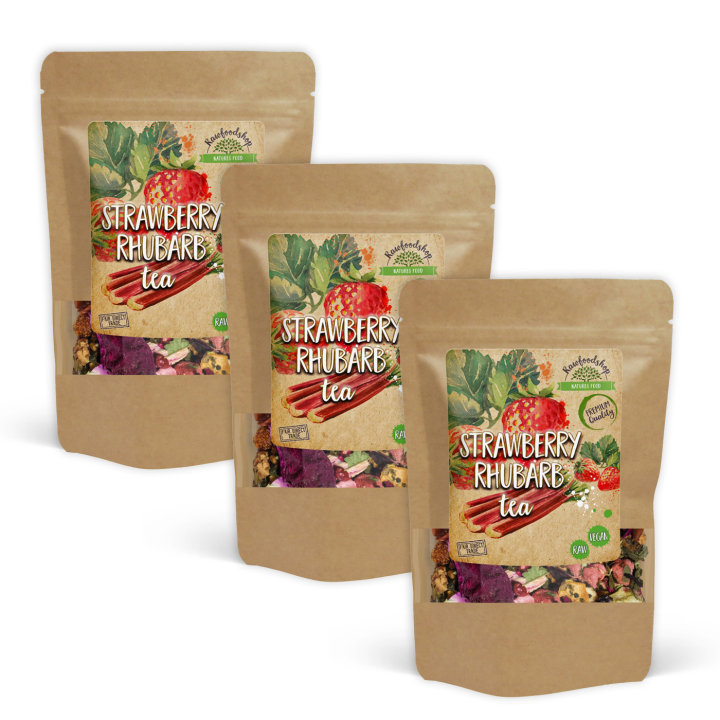 Mansikka- ja Raparperitee 100g x 3 pakettia ryhmässä Raaka-aineet / Juomat / Teet @ Rawfoodshop Scandinavia AB (ZFN0267051-SET3)