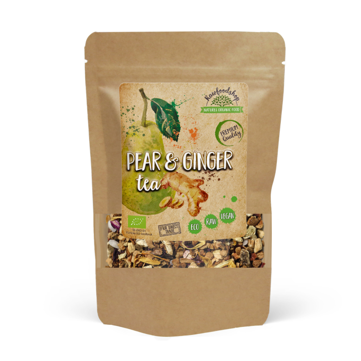 Päärynä ja Inkivääri Tee LUOMU 100g ryhmässä Raaka-aineet / Juomat / Teet @ Rawfoodshop Scandinavia AB (ZFN026707-1)