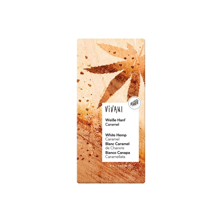 Vivani Suklaa Valkoinen Hamppu & Karamelli LUOMU 80g ryhmässä Raaka-aineet / Karkkia & Suklaata / Suklaapatukat @ Rawfoodshop Scandinavia AB (ZFN026852)