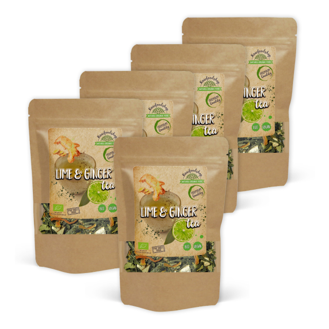 Lime ja Inkivääri Tee LUOMU 100g x 5 pakettia
