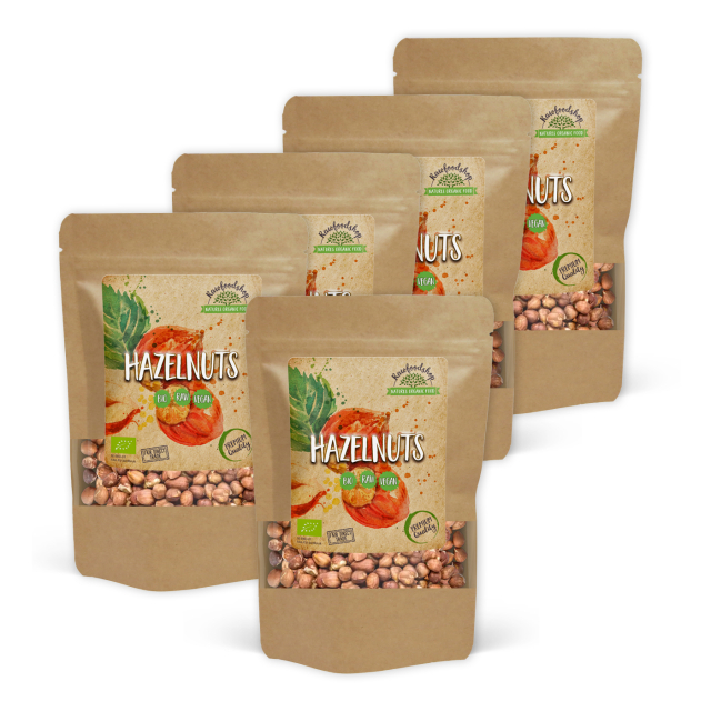 Hasselpähkinät Premium RAW LUOMU 1kg x 5 pakettia