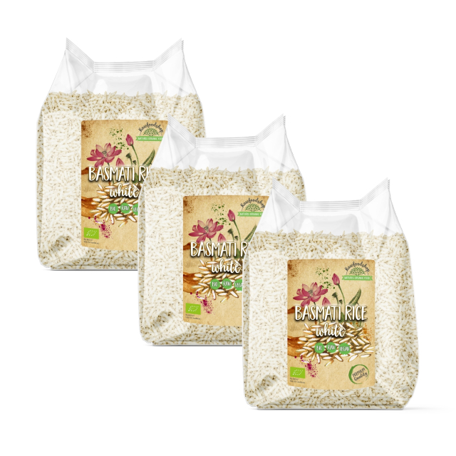 Basmatiriisi Valkoinen LUOMU 1kg x 3 pakettia
