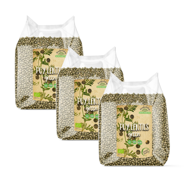Puylinssit Vihreä LUOMU 1kg x 3 pakettia