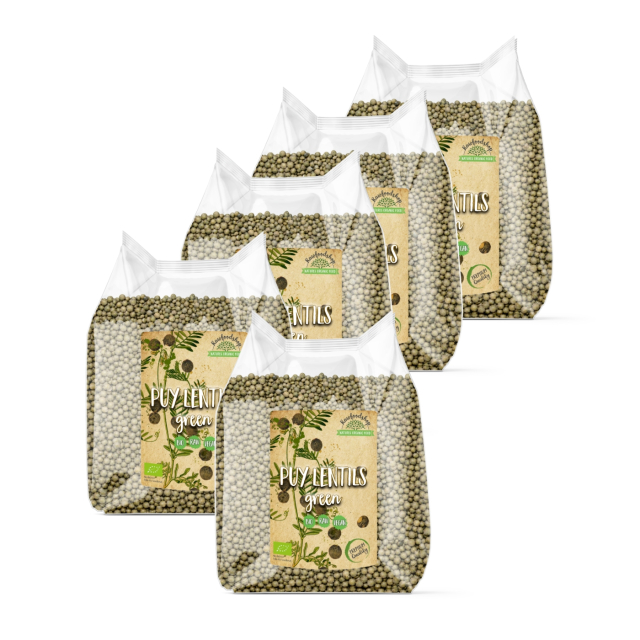 Puylinssit Vihreä LUOMU 1kg x 5 pakettia