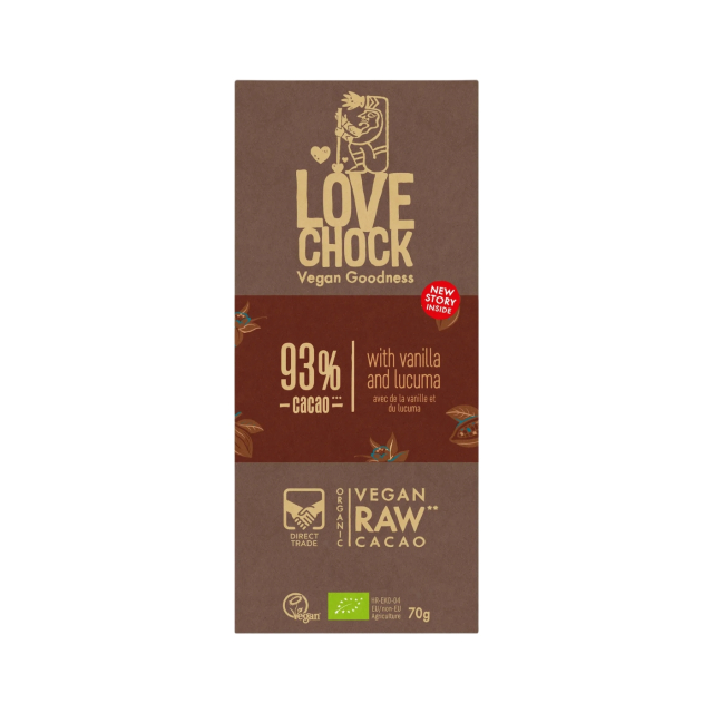 Suklaa Vanilja & Lucuma 93% Luomu 70g