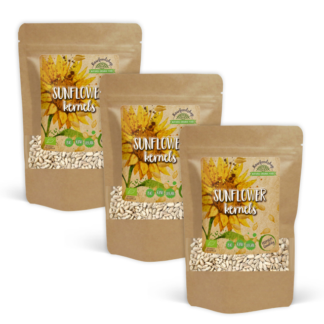 Auringonkukansiemenet LUOMU 1kg x 3 pakettia