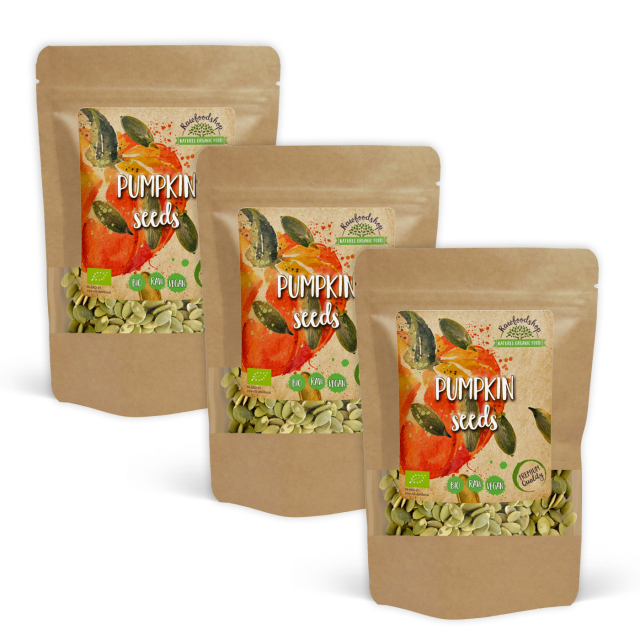 Kurpitsansiemenet LUOMU 1kg x 3 pakettia