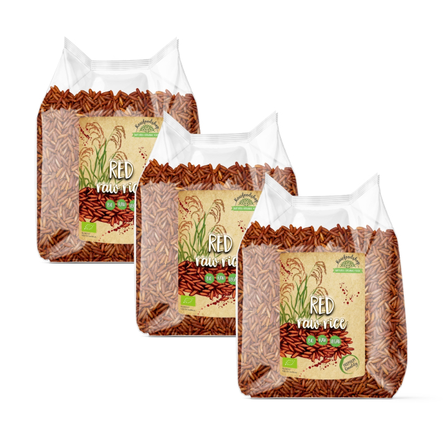 Riisi Punainen LUOMU 1kg x 3 pakettia