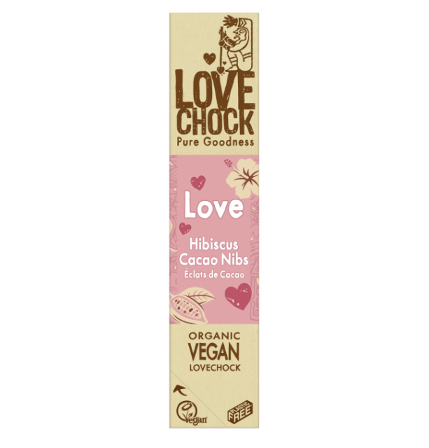 Love Suklaa Hibiskus & Kakaonibs LUOMU 40g