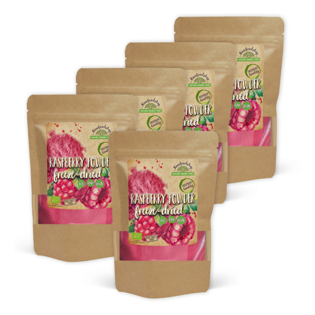 Vadelmajauhe Pakastekuivattu LUOMU 100g x 5 pakettia