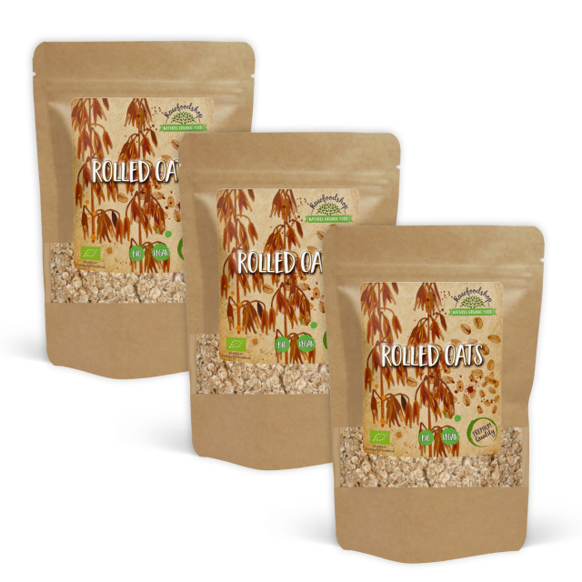 Kaurahiutaleet LUOMU 1kg x 3 pakettia