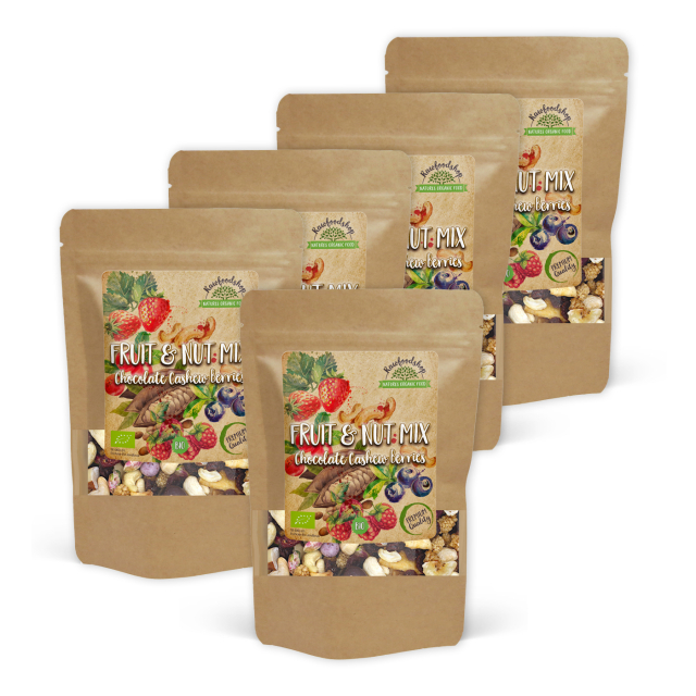 Hedelmä- & Pähkinäsekoitus Suklaa Cashew Metsämarjat LUOMU 500g x 5 pakettia
