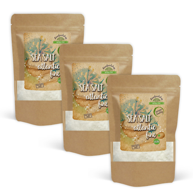 Merisuola Atlantin hienoksi jauhettu 500g x 3 pakettia