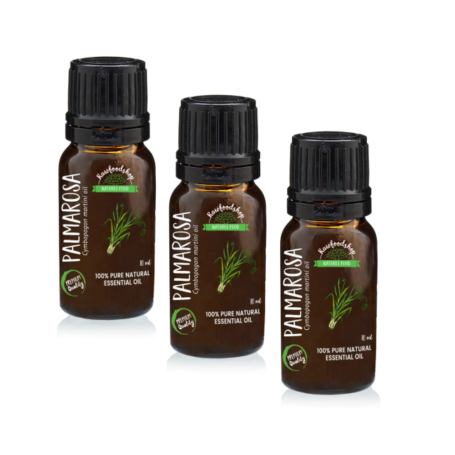 Palmarosa Eteerinen Öljy 10ml x 3 pulloa