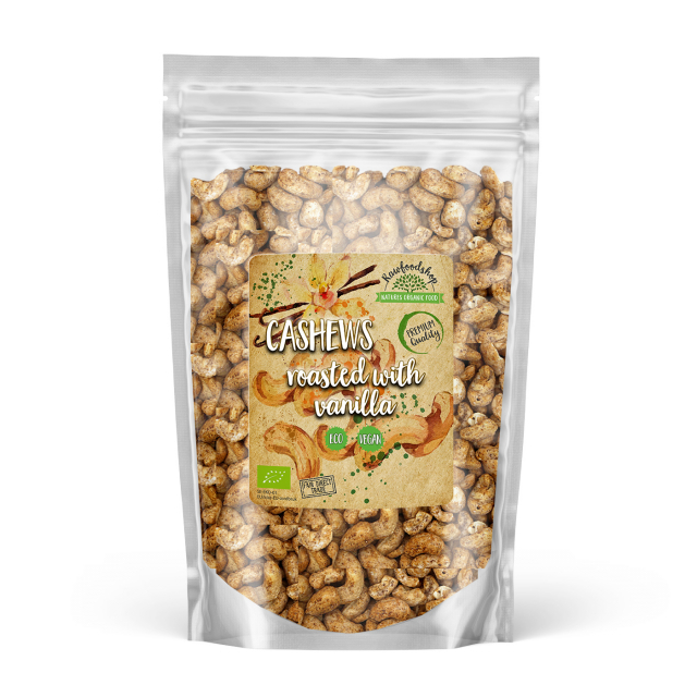 Vaniljalla Paahdetut Cashewpähkinät LUOMU 250g