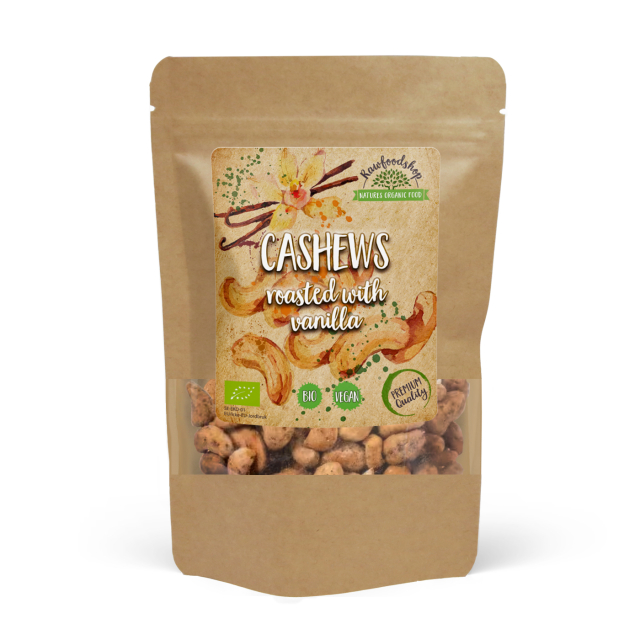 Vaniljalla Paahdetut Cashewpähkinät LUOMU 250g