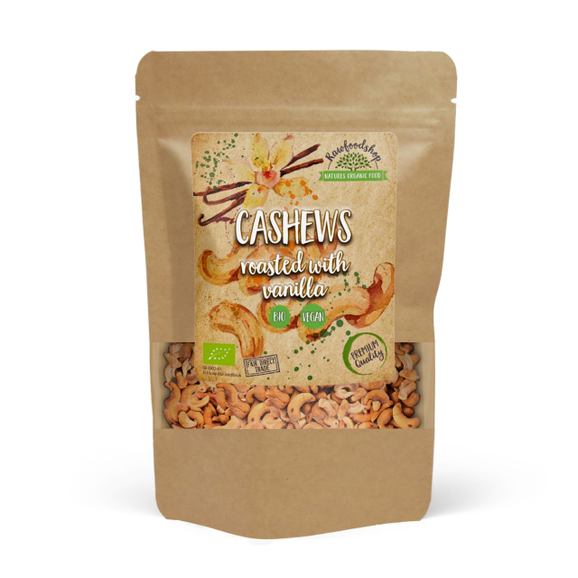 Vaniljalla Paahdetut Cashewpähkinät LUOMU 250g