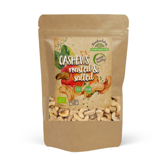 Cashewpähkinät Paahdetut ja Suolatut LUOMU 500g