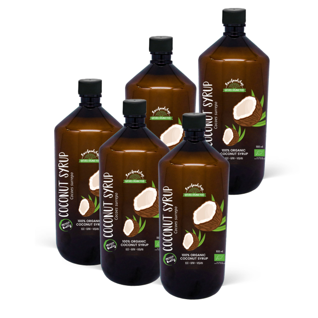Kookossiirappi LUOMU 1000ml x 5 pulloa