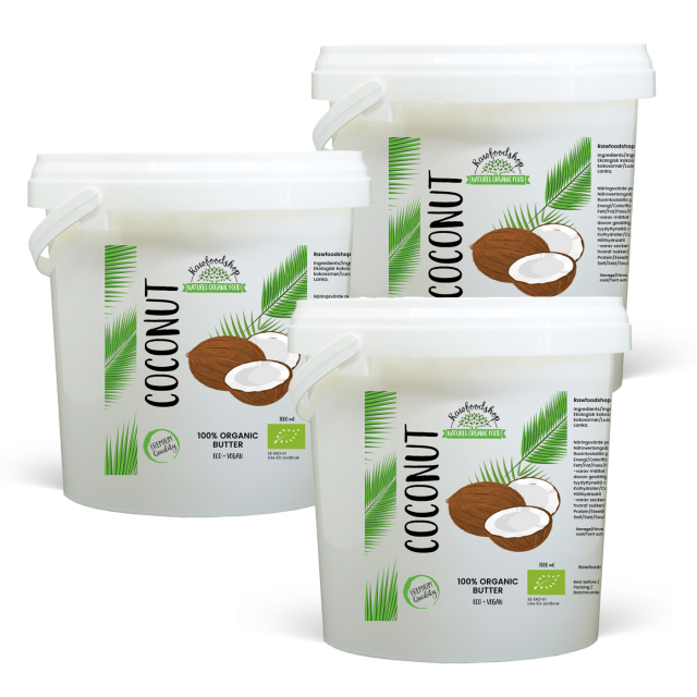 Kookosvoi LUOMU 1000ml x 3 purkkia