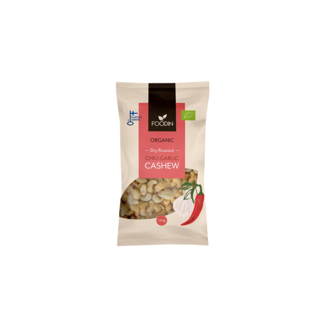 Cashewpähkinät Chili Valkosipuli LUOMU 120g