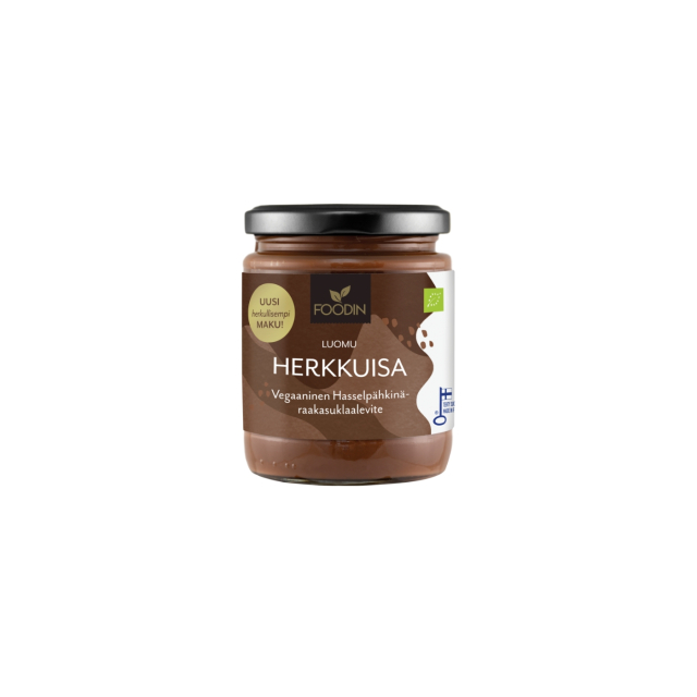 Herkkuisa Suklaa- ja Hasselpähkinälevite RAW LUOMU 250g