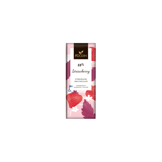 Suklaa Mansikka 53% RAW LUOMU 40g