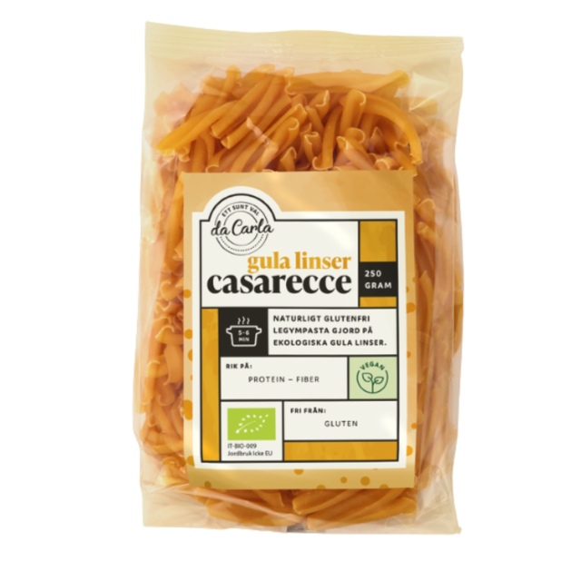 Pasta Casarecce Keltaiset Linssit LUOMU 250g