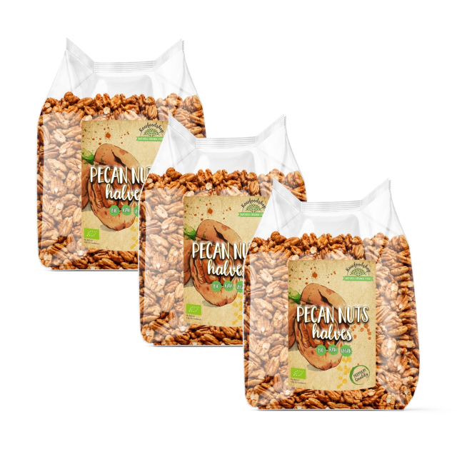 Pekaanipähkinät Premium RAW LUOMU 750g x 3 pakettia