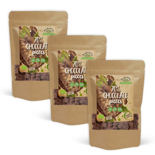 Perulaiset suklaanapit 70% LUOMU 100g x 3 pakettia