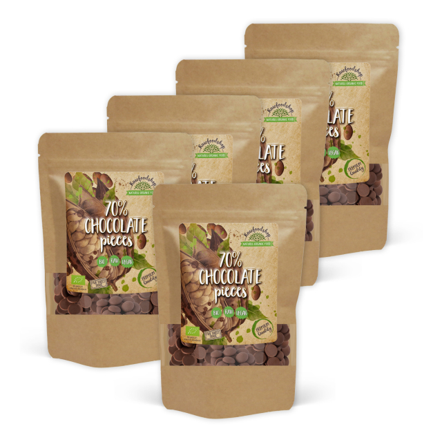 Perulaiset suklaanapit 70% LUOMU 100g x 5 pakettia