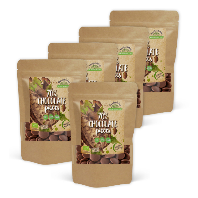 Perulaiset suklaanapit 70% LUOMU 100g x 5 pakettia
