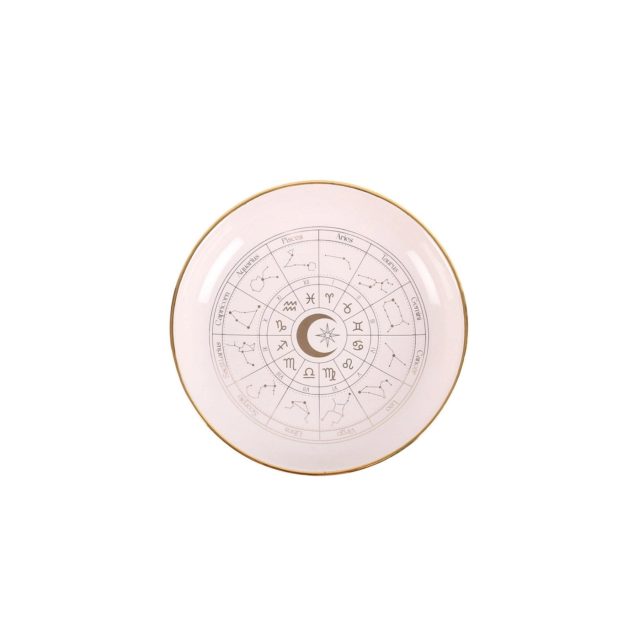 Koristelautanen Astrology Wheel Off White