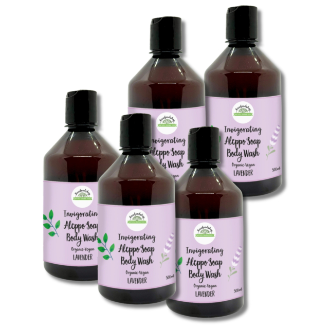 Aleppo Nestesaippua Laventeli LUOMO 500ml x 5 kpl