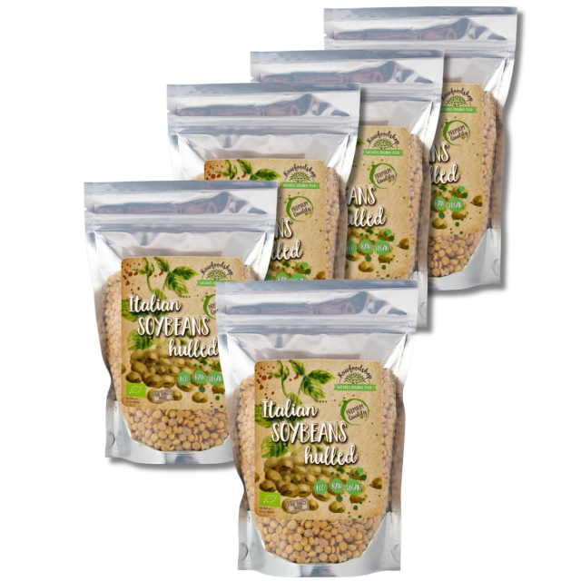 Kuoritut soijapavut LUOMU 1kg x 5 pakettia