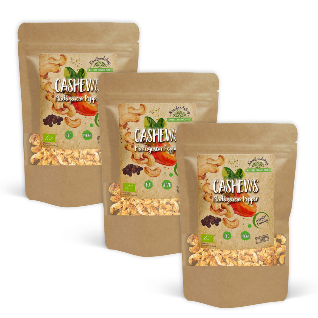 Cashewpähkinät Madagascar Pippuri LUOMU 200g x 3 pakettia