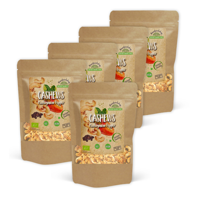 Cashewpähkinät Madagascar Pippuri LUOMU 200g x 5 pakettia