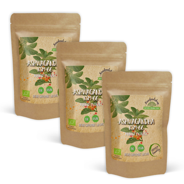 Ashwagandha KSM 66 Extract LUOMU 500mg 60 kapselia x 3 pakettia