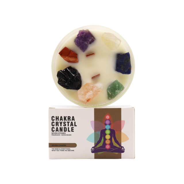 Kristallikynttilä Seitsemän Chakraa – Large
