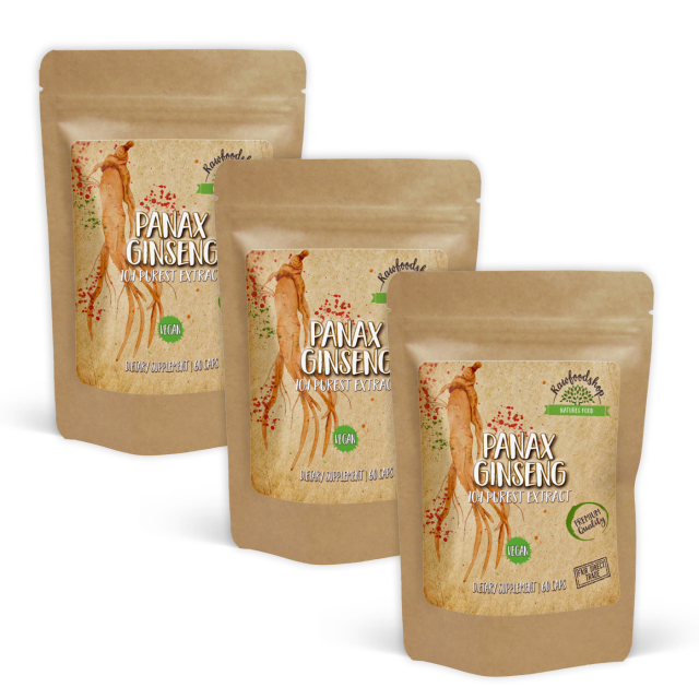 Panax Ginseng Extract 500mg 60 kapselia x 3 pakettia